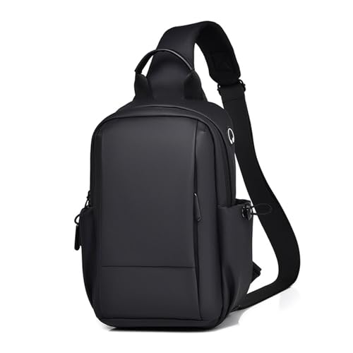 FANDARE Brusttasche Herren Ultraleicht Sling Crossbody Bag Umhängetasche PU Polyester Bodybag Männertasche Schultertasche Arbeitstasche mit Kopfhörerloch Reisetaschen Handgepäck Messenger Bag Schwarz FANDARE Brusttasche Herren Ultraleicht Sling Crossbody Bag Umhängetasche PU Polyester Bodybag Männertasche Schultertasche Arbeitstasche mit Kopfhörerloch Reisetaschen Handgepäck Messenger Bag Schwarz von FANDARE
