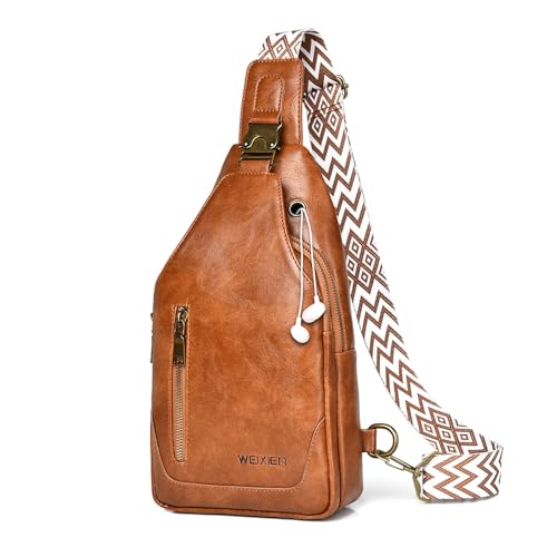 FANDARE Brusttasche Herren Umhängetasche Damen PU Leder Sport Schultertasche Sling Bag Brustbeutel Geschäft Herrentaschen Umhängetasche für Reise Arbeiter Wandern Fitness Crossover Daypacks Hellbraun FANDARE Brusttasche Herren Umhängetasche Damen PU Leder Sport Schultertasche Sling Bag Brustbeutel Geschäft Herrentaschen Umhängetasche für Reise Arbeiter Wandern Fitness Crossover Daypacks Hellbraun von FANDARE
