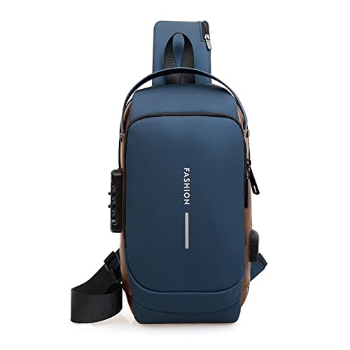 FANDARE Brusttasche Sling Bag Geschäft Schultertasche mit USB-Ladeanschluss Passwortschutz Crossbody Bag Umhängetasche Wasserdicht für Reisen Wandern mehrere Taschen Sling Daypacks Blau FANDARE Brusttasche Sling Bag Geschäft Schultertasche mit USB-Ladeanschluss Passwortschutz Crossbody Bag Umhängetasche Wasserdicht für Reisen Wandern mehrere Taschen Sling Daypacks Blau von FANDARE