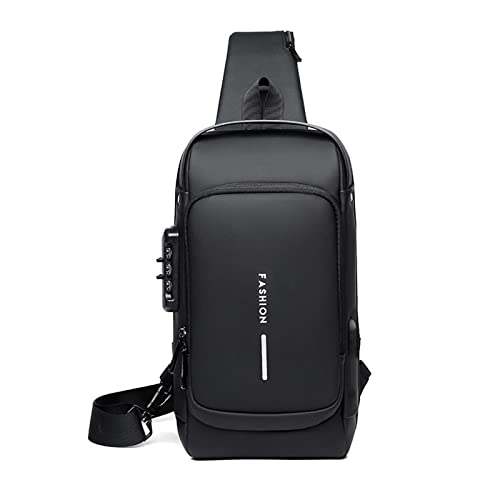 FANDARE Brusttasche Sling Bag Geschäft Schultertasche mit USB-Ladeanschluss Passwortschutz Crossbody Bag Umhängetasche Wasserdicht für Reisen Wandern mehrere Taschen Sling Daypacks Schwarz FANDARE Brusttasche Sling Bag Geschäft Schultertasche mit USB-Ladeanschluss Passwortschutz Crossbody Bag Umhängetasche Wasserdicht für Reisen Wandern mehrere Taschen Sling Daypacks Schwarz von FANDARE
