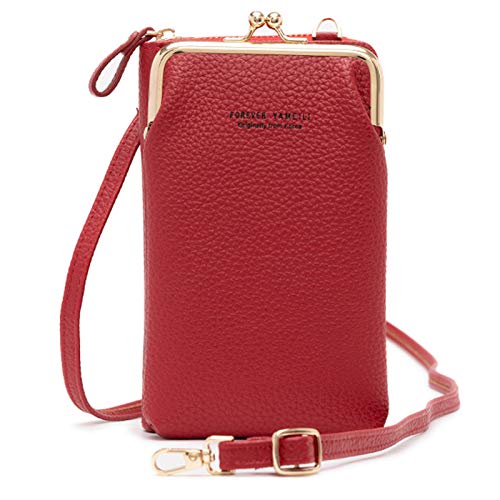 FANDARE Crossbody Tasche Damen Handy Umhängetasche Frauen Handytasche zum Umhängen Schultertasche PU Leder Portemonnaie Geldbörse mit Kartenfächer Mädchen Handtaschen rot FANDARE Crossbody Tasche Damen Handy Umhängetasche Frauen Handytasche zum Umhängen Schultertasche PU Leder Portemonnaie Geldbörse mit Kartenfächer Mädchen Handtaschen rot von FANDARE