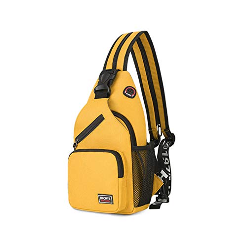 FANDARE Damen Brusttasche Klein Rucksack mit Kopfhörerloch Sling Bag Mädchen Schultertasche Crossbody Umhängetasche Reisen Wandern Sport Daypack Dauerhaft Polyester Gelb FANDARE Damen Brusttasche Klein Rucksack mit Kopfhörerloch Sling Bag Mädchen Schultertasche Crossbody Umhängetasche Reisen Wandern Sport Daypack Dauerhaft Polyester Gelb von FANDARE