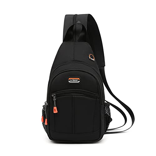 FANDARE Damen Brusttasche Sling Bag Schulrucksack Sporttasche Herren Schulranzen Umhängetaschen Crossover Rucksack Schultertasche für Outdoor Reisen Camping Wanderrucksäcke Daypacks Schwarz A von FANDARE