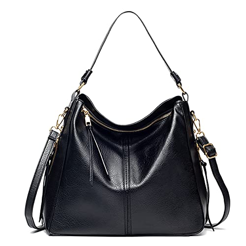 FANDARE Damen Handtasche Frauen Umhängetaschen Schultertasche PU Leder Tote Beutel Schultertasche für Mädchen Alltag Büro Schule Ausflug Shopper Hobo Tasche Schwarz FANDARE Damen Handtasche Frauen Umhängetaschen Schultertasche PU Leder Tote Beutel Schultertasche für Mädchen Alltag Büro Schule Ausflug Shopper Hobo Tasche Schwarz von FANDARE