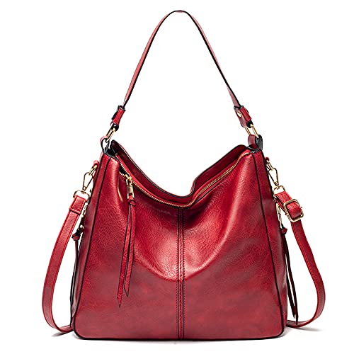 FANDARE Damen Handtasche Frauen Umhängetaschen Schultertasche PU Leder Tote Beutel Schultertasche für Mädchen Alltag Büro Schule Ausflug Shopper Hobo Tasche rot FANDARE Damen Handtasche Frauen Umhängetaschen Schultertasche PU Leder Tote Beutel Schultertasche für Mädchen Alltag Büro Schule Ausflug Shopper Hobo Tasche rot von FANDARE