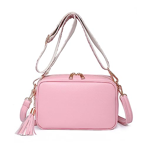FANDARE Damen Handy Umhängetasche PU Leder Damen Handytasche zum Umhängen Schultertasche mit Zwei Schultergurte Frauen Handytasche Damentasche Reisen Einkaufen Crossbody Messenger Bag Rosa FANDARE Damen Handy Umhängetasche PU Leder Damen Handytasche zum Umhängen Schultertasche mit Zwei Schultergurte Frauen Handytasche Damentasche Reisen Einkaufen Crossbody Messenger Bag Rosa von FANDARE