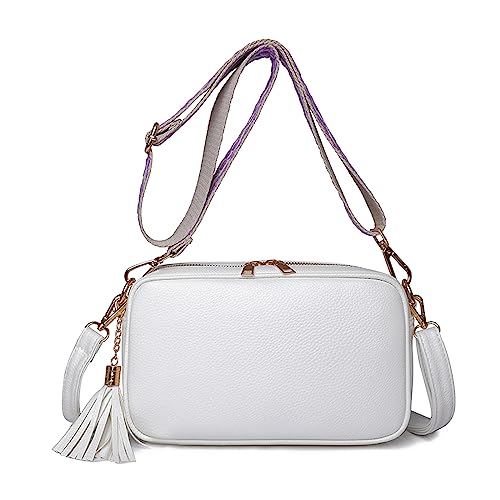 FANDARE Damen Handy Umhängetasche PU Leder Damen Handytasche zum Umhängen Schultertasche mit Zwei Schultergurte Frauen Handytasche Damentasche Reisen Einkaufen Crossbody Messenger Bag Weiss FANDARE Damen Handy Umhängetasche PU Leder Damen Handytasche zum Umhängen Schultertasche mit Zwei Schultergurte Frauen Handytasche Damentasche Reisen Einkaufen Crossbody Messenger Bag Weiss von FANDARE
