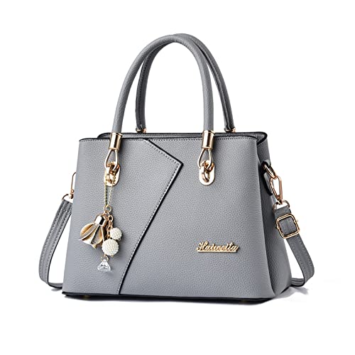 FANDARE Damen-Henkeltaschen Mehrfachtasche Handtasche PU-Leder Umhängetaschen Schultertaschen Wasserdicht Messenger-Tasche für Reisen Einkaufen Arbeiten Grau FANDARE Damen-Henkeltaschen Mehrfachtasche Handtasche PU-Leder Umhängetaschen Schultertaschen Wasserdicht Messenger-Tasche für Reisen Einkaufen Arbeiten Grau von FANDARE