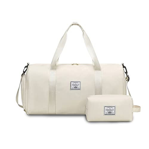 FANDARE Damen Reisetaschen Herren Klassische Sporttaschen Handgepäck mit Kosmetiktasche Weekender Umhängetasche Übernachtung Kliniktasche Schwimmtasche Trainingstasche Tote Bag Weiss FANDARE Damen Reisetaschen Herren Klassische Sporttaschen Handgepäck mit Kosmetiktasche Weekender Umhängetasche Übernachtung Kliniktasche Schwimmtasche Trainingstasche Tote Bag Weiss von FANDARE