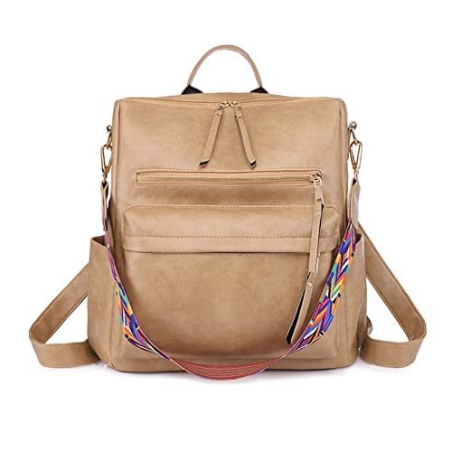 FANDARE Damen Rucksack 3 in 1 Handtasche Mädchen Schulranzen PU Leder Damen-Schultertaschen Handtaschen Schultertasche Reisetasche für Uni Reisen Freizeit Job Schule Büro Daypacks Khaki FANDARE Damen Rucksack 3 in 1 Handtasche Mädchen Schulranzen PU Leder Damen-Schultertaschen Handtaschen Schultertasche Reisetasche für Uni Reisen Freizeit Job Schule Büro Daypacks Khaki von FANDARE