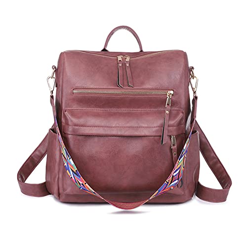 FANDARE Damen Rucksack 3 in 1 Handtasche Mädchen Schulranzen PU Leder Damen-Schultertaschen Handtaschen Schultertasche Reisetasche für Uni Reisen Freizeit Job Schule Büro Daypacks Weinrot FANDARE Damen Rucksack 3 in 1 Handtasche Mädchen Schulranzen PU Leder Damen-Schultertaschen Handtaschen Schultertasche Reisetasche für Uni Reisen Freizeit Job Schule Büro Daypacks Weinrot von FANDARE