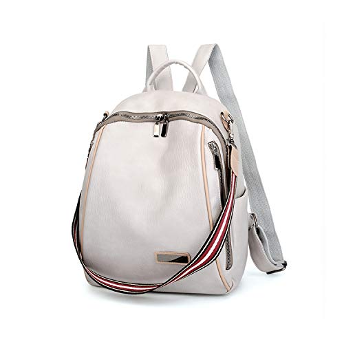 FANDARE Damen Rucksack Mädchen Schultasche Wasserdicht Schultertasche Handtasche Schulrucksack Casual Daypacks Reise Campus Sport Schulranzen 3 in 1 Rucksäcke Dauerhaft PU Weiß von FANDARE