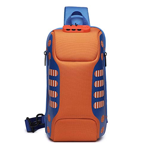FANDARE Diebstahlsicherung Brusttasche Sling Rucksack Casual Daypacks mit USB für Herren Damen Schultertasche Umhängetasche für Outdoor Sport Wandern Radfahren Reisen Wasserdicht Polyester Orange FANDARE Diebstahlsicherung Brusttasche Sling Rucksack Casual Daypacks mit USB für Herren Damen Schultertasche Umhängetasche für Outdoor Sport Wandern Radfahren Reisen Wasserdicht Polyester Orange von FANDARE