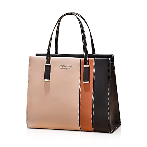 FANDARE Elegante Umhängetaschen Damen Schultertasche Verstellbare Frauen Handtasche PU Leder Wasserdicht Mittelgroß Büro Schule Einkauf Arbeitstasche Reisen Henkeltaschen Khaki von FANDARE