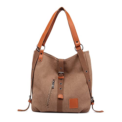 FANDARE Handtasche Damen Umhängetaschen Canvas Schultertasche Rucksack Strandtasche Schultertasche für Mädchen Frauen Alltag Büro Schule Ausflug Shopper Hobo Tasche Dunkelbraun FANDARE Handtasche Damen Umhängetaschen Canvas Schultertasche Rucksack Strandtasche Schultertasche für Mädchen Frauen Alltag Büro Schule Ausflug Shopper Hobo Tasche Dunkelbraun von FANDARE