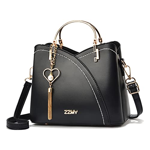 FANDARE Handtaschen für Damen Tote Beutel Umhängetaschen Wasserdicht Schultertasche Tragetasche PU-Leder Henkeltaschen mit Quaste für Arbeit Schule Shopper Reise Schwarz FANDARE Handtaschen für Damen Tote Beutel Umhängetaschen Wasserdicht Schultertasche Tragetasche PU-Leder Henkeltaschen mit Quaste für Arbeit Schule Shopper Reise Schwarz von FANDARE