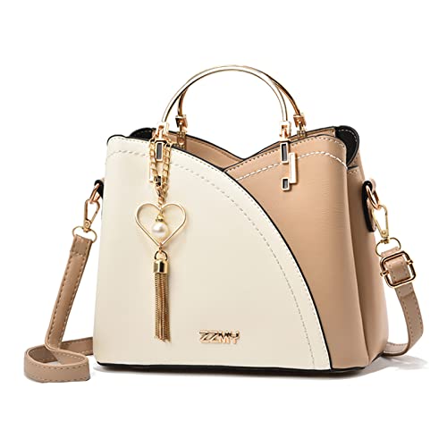 FANDARE Handtaschen für Damen Tote Beutel Umhängetaschen Wasserdicht Schultertasche Tragetasche PU-Leder Henkeltaschen mit Quaste für Arbeit Schule Shopper Reise Weiß FANDARE Handtaschen für Damen Tote Beutel Umhängetaschen Wasserdicht Schultertasche Tragetasche PU-Leder Henkeltaschen mit Quaste für Arbeit Schule Shopper Reise Weiß von FANDARE