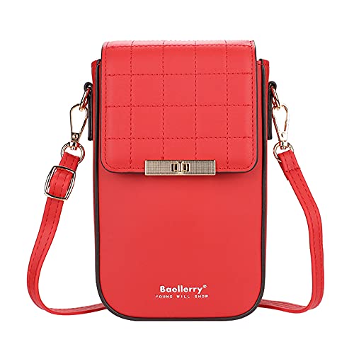 FANDARE Handy Umhängetasche Leder Frauen Brieftasche Schultertasche Handytasche Geldbörse Damen Geldbörse Reisepass Handytasche für Mädchen Einkaufen Schule Reise Phone Crossbody Bag Rot FANDARE Handy Umhängetasche Leder Frauen Brieftasche Schultertasche Handytasche Geldbörse Damen Geldbörse Reisepass Handytasche für Mädchen Einkaufen Schule Reise Phone Crossbody Bag Rot von FANDARE