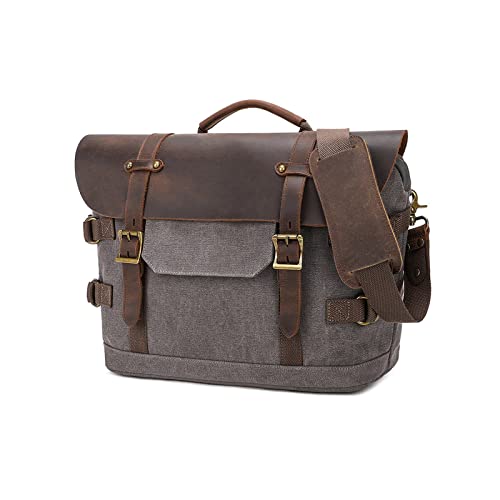 FANDARE Herren Aktentasche Umhängetaschen Groß Arbeitstasche Messenger Bag Herren Arzttasche Retro Tragetasche Aktenkoffer Herren Tote Bag Lehrertasche Notebooktasche für Reisen Geschäft Hellgrau FANDARE Herren Aktentasche Umhängetaschen Groß Arbeitstasche Messenger Bag Herren Arzttasche Retro Tragetasche Aktenkoffer Herren Tote Bag Lehrertasche Notebooktasche für Reisen Geschäft Hellgrau von FANDARE