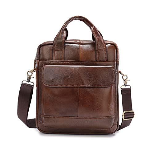 FANDARE Herren Umhängetasche Echtes Leder Handtasche Retro Henkeltaschen Business Aktentasche Arbeitstasche Schultertaschen für Reise Büro Reisen Schule Wasserdicht Messenger Bag Braun FANDARE Herren Umhängetasche Echtes Leder Handtasche Retro Henkeltaschen Business Aktentasche Arbeitstasche Schultertaschen für Reise Büro Reisen Schule Wasserdicht Messenger Bag Braun von FANDARE