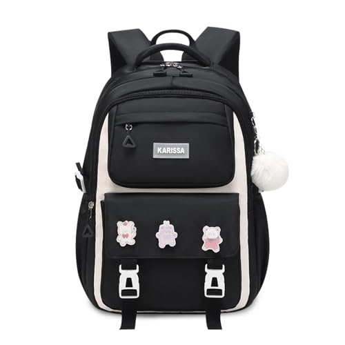 FANDARE Kinderrucksack Schulrucksack für Mädchen Schulranzen mit süßem Abzeichen Junge Teenager Schultasche Rucksack Büchertaschen Schule Tagesrucksack Leichter Rucksack Schule Daypacks Schwarz FANDARE Kinderrucksack Schulrucksack für Mädchen Schulranzen mit süßem Abzeichen Junge Teenager Schultasche Rucksack Büchertaschen Schule Tagesrucksack Leichter Rucksack Schule Daypacks Schwarz von FANDARE
