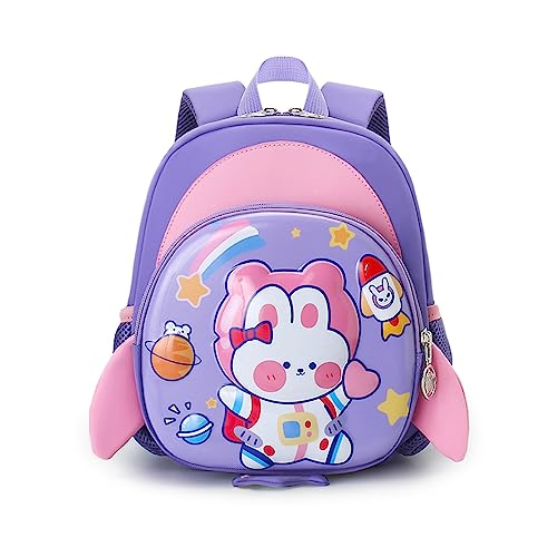 FANDARE Kinderrucksack mit Brustgurt 3D Cartoon Kinder Rucksack mit Leine Mädchen Junge Schulranzen Schultertasche Kindertasche Schulrucksack Kindergarten-Rucksack mit Reflektierender Streifen Lila FANDARE Kinderrucksack mit Brustgurt 3D Cartoon Kinder Rucksack mit Leine Mädchen Junge Schulranzen Schultertasche Kindertasche Schulrucksack Kindergarten-Rucksack mit Reflektierender Streifen Lila von FANDARE