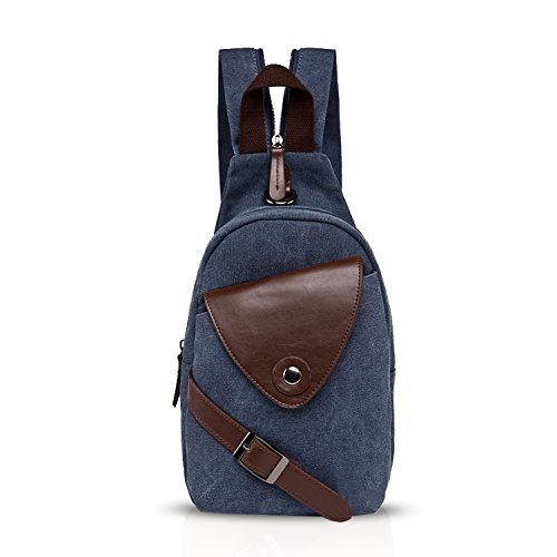 FANDARE Klassische Sling Bag Sport Rucksack Party Outdoor Tragbare Crossbody Tasche Damen/Herren Breathable Verschleißfeste Leinwand Blau FANDARE Klassische Sling Bag Sport Rucksack Party Outdoor Tragbare Crossbody Tasche Damen/Herren Breathable Verschleißfeste Leinwand Blau von FANDARE