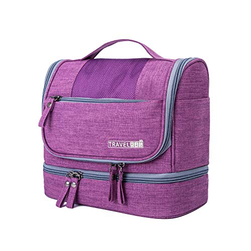 FANDARE Kulturbeutel Damen Herren Kosmetiktasche Reise Kulturbeutel, Waschtasche Kulturtasche zum Aufhängen mit getrennten Fächern für trockene und nasse Reiseartikel Wasserdicht Polyester Lila FANDARE Kulturbeutel Damen Herren Kosmetiktasche Reise Kulturbeutel, Waschtasche Kulturtasche zum Aufhängen mit getrennten Fächern für trockene und nasse Reiseartikel Wasserdicht Polyester Lila von FANDARE