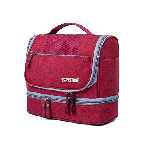 FANDARE Kulturbeutel Damen Herren Kosmetiktasche Reise Kulturbeutel, Waschtasche Kulturtasche zum Aufhängen mit getrennten Fächern für trockene und nasse Reiseartikel Wasserdicht Polyester Rot FANDARE Kulturbeutel Damen Herren Kosmetiktasche Reise Kulturbeutel, Waschtasche Kulturtasche zum Aufhängen mit getrennten Fächern für trockene und nasse Reiseartikel Wasserdicht Polyester Rot von FANDARE
