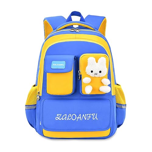 FANDARE Lässig Schulranzen Kinderrucksack Kindergartenrucksack Schulrucksack Schultaschen Daypack Schultasche mit Reflexstreifen für die Klassen 4-6 Junge Mädchen Schüler Reise Schultasche Blau von FANDARE