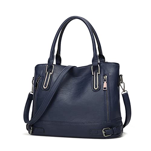 FANDARE Leichte Handtschasche Vintage Schultertasche Damen Umhängetasche Frauen Schulranzen PU Leder Wasserdicht für Shopper Reisen Arbeitstasche Messenger Tote Bags Blau FANDARE Leichte Handtschasche Vintage Schultertasche Damen Umhängetasche Frauen Schulranzen PU Leder Wasserdicht für Shopper Reisen Arbeitstasche Messenger Tote Bags Blau von FANDARE