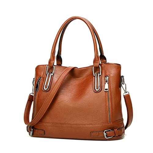 FANDARE Leichte Handtschasche Vintage Schultertasche Damen Umhängetasche Frauen Schulranzen PU Leder Wasserdicht für Shopper Reisen Arbeitstasche Messenger Tote Bags Braun FANDARE Leichte Handtschasche Vintage Schultertasche Damen Umhängetasche Frauen Schulranzen PU Leder Wasserdicht für Shopper Reisen Arbeitstasche Messenger Tote Bags Braun von FANDARE