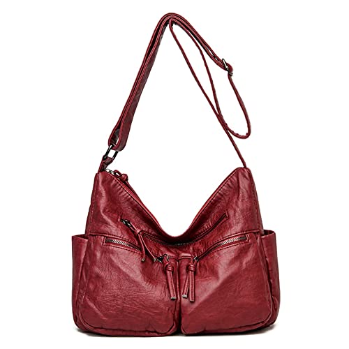 FANDARE Leichte Schultertasche Damen Umhängetasche Frauen Vintage Schulranzen Wasserdicht PU Leder Women Purse für Shopper Reisen Arbeitstasche Messenger Bags Weinrot FANDARE Leichte Schultertasche Damen Umhängetasche Frauen Vintage Schulranzen Wasserdicht PU Leder Women Purse für Shopper Reisen Arbeitstasche Messenger Bags Weinrot von FANDARE