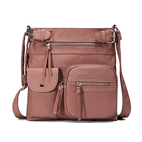 FANDARE Leichte Schultertasche Umhängetaschen Damen Schulranzen Handtaschen Klein Frauen PU Leder Wasserdicht Freizeit Sports Arbeit Outdoor Reise Messenger-Bags Rosa FANDARE Leichte Schultertasche Umhängetaschen Damen Schulranzen Handtaschen Klein Frauen PU Leder Wasserdicht Freizeit Sports Arbeit Outdoor Reise Messenger-Bags Rosa von FANDARE