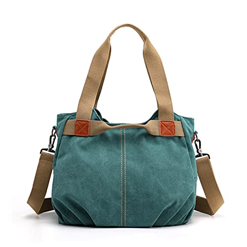 FANDARE Leinwand Handtaschen Schultertasche Damen Umhängetasche Vintage Frauen Arbeitstasche für Shopper Reisen Crossbody Messenger Bag Grün A FANDARE Leinwand Handtaschen Schultertasche Damen Umhängetasche Vintage Frauen Arbeitstasche für Shopper Reisen Crossbody Messenger Bag Grün A von FANDARE