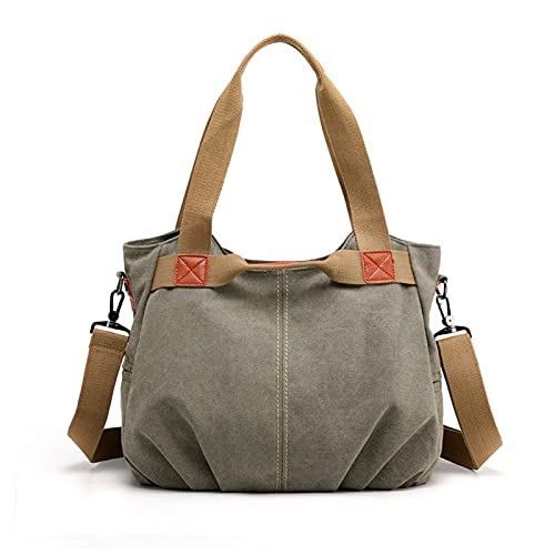 FANDARE Leinwand Handtaschen Schultertasche Damen Umhängetasche Vintage Frauen Arbeitstasche für Shopper Reisen Crossbody Messenger Bag Grün B FANDARE Leinwand Handtaschen Schultertasche Damen Umhängetasche Vintage Frauen Arbeitstasche für Shopper Reisen Crossbody Messenger Bag Grün B von FANDARE