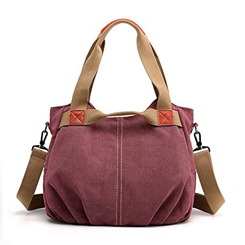 FANDARE Leinwand Handtaschen Schultertasche Damen Umhängetasche Vintage Frauen Arbeitstasche für Shopper Reisen Crossbody Messenger Bag Violett FANDARE Leinwand Handtaschen Schultertasche Damen Umhängetasche Vintage Frauen Arbeitstasche für Shopper Reisen Crossbody Messenger Bag Violett von FANDARE