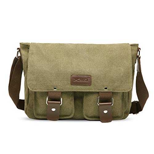 FANDARE Leinwand Messenger Bag Umhängetasche 7.9 inch iPad Tasche Schultertasche Unisex Segeltuch Tasche Arbeiten Tasche für Männer und Frauen, Herren/Damen Reise Umhängetasche Grün FANDARE Leinwand Messenger Bag Umhängetasche 7.9 inch iPad Tasche Schultertasche Unisex Segeltuch Tasche Arbeiten Tasche für Männer und Frauen, Herren/Damen Reise Umhängetasche Grün von FANDARE