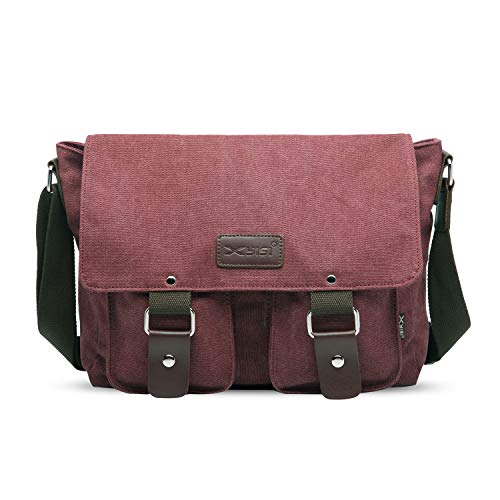 FANDARE Leinwand Messenger Bag Umhängetasche 7.9 inch iPad Tasche Schultertasche Unisex Segeltuch Tasche Arbeiten Tasche für Männer und Frauen, Herren/Damen Reise Umhängetasche Weinrot FANDARE Leinwand Messenger Bag Umhängetasche 7.9 inch iPad Tasche Schultertasche Unisex Segeltuch Tasche Arbeiten Tasche für Männer und Frauen, Herren/Damen Reise Umhängetasche Weinrot von FANDARE