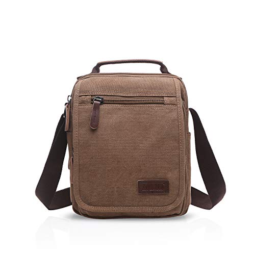 FANDARE Leinwand Umhängetasche Schultertasche Kuriertasche Canvas Messenger Bag für Herren Damen Klein Aktentasche Männer und Frauen Reise Arbeitstasche 9.7 Zoll Tablet Braun FANDARE Leinwand Umhängetasche Schultertasche Kuriertasche Canvas Messenger Bag für Herren Damen Klein Aktentasche Männer und Frauen Reise Arbeitstasche 9.7 Zoll Tablet Braun von FANDARE