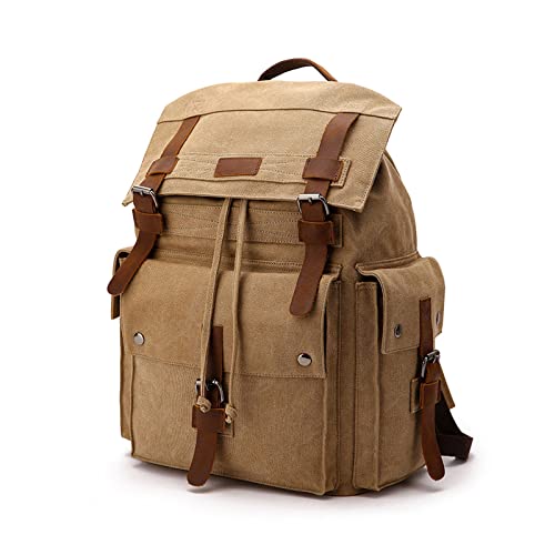 FANDARE Leinwand Wanderrucksack Herren Rucksack Wanderrucksäcke Damen Outdoor Universität Rucksack mit Kordelzug Trekkingrucksack Reiserucksack für Teenager Wandern Bergsteigen Reisen Khaki FANDARE Leinwand Wanderrucksack Herren Rucksack Wanderrucksäcke Damen Outdoor Universität Rucksack mit Kordelzug Trekkingrucksack Reiserucksack für Teenager Wandern Bergsteigen Reisen Khaki von FANDARE