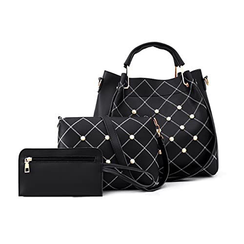 FANDARE Mode Damen-Henkeltaschen 3-teiliges Set Eimer Tasche Wasserdicht Schultertaschen Umhängetaschen Handtasche PU-Leder Messenger-Tasche für Reisen Einkaufen Arbeiten Schwarz FANDARE Mode Damen-Henkeltaschen 3-teiliges Set Eimer Tasche Wasserdicht Schultertaschen Umhängetaschen Handtasche PU-Leder Messenger-Tasche für Reisen Einkaufen Arbeiten Schwarz von FANDARE