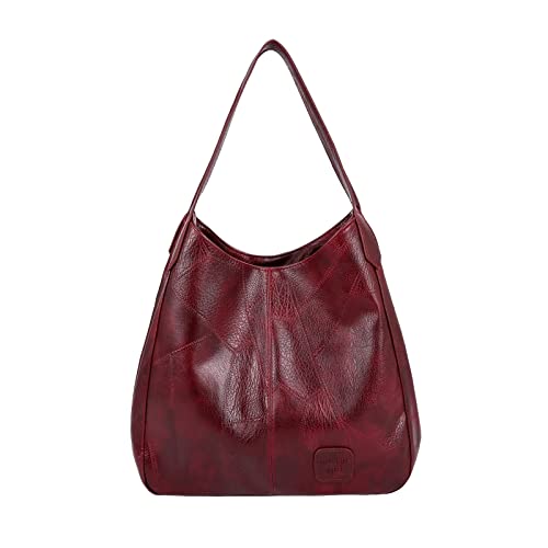 FANDARE Mode Damen-Henkeltaschen Wasserdicht Umhängetaschen Schultertaschen Handtasche PU-Leder Eimer Tasche für Reisen Einkaufen Arbeiten Weinrot FANDARE Mode Damen-Henkeltaschen Wasserdicht Umhängetaschen Schultertaschen Handtasche PU-Leder Eimer Tasche für Reisen Einkaufen Arbeiten Weinrot von FANDARE