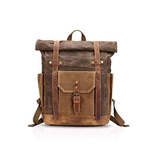 FANDARE Modische Schultasche, Reiserucksack, Herren, 15,6 Zoll, Laptop, Daypack, Outdoor, Camping, große Kapazität, Rucksack, Segeltuch, braun, L, Freizeitrucksack FANDARE Modische Schultasche, Reiserucksack, Herren, 15,6 Zoll, Laptop, Daypack, Outdoor, Camping, große Kapazität, Rucksack, Segeltuch, braun, L, Freizeitrucksack von FANDARE