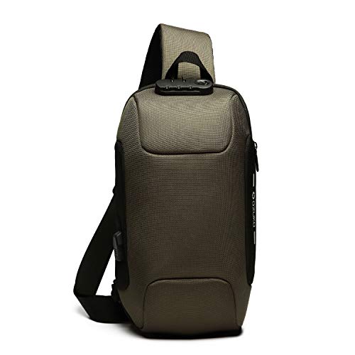 FANDARE Neu Herren Schultertasche Brusttasche mit Passwortschloss, USB, Reflektierende Streifen Umhängetasche Rucksack Sporttasche für Abenteuer,Reisen und Joggen Wasserdichtes Polyester Hellgrün FANDARE Neu Herren Schultertasche Brusttasche mit Passwortschloss, USB, Reflektierende Streifen Umhängetasche Rucksack Sporttasche für Abenteuer,Reisen und Joggen Wasserdichtes Polyester Hellgrün von FANDARE