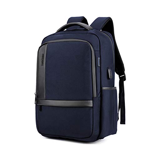 FANDARE Neu Laptop Rucksäcke Schulrucksack Herren 15.6 Zoll Laptop Tasche mit USB Business Daypack Teenager Reise Schulranzen Junge Schultasche Tagesrucksack Grosse Kapazität Wasserdicht Nylon Blau von FANDARE