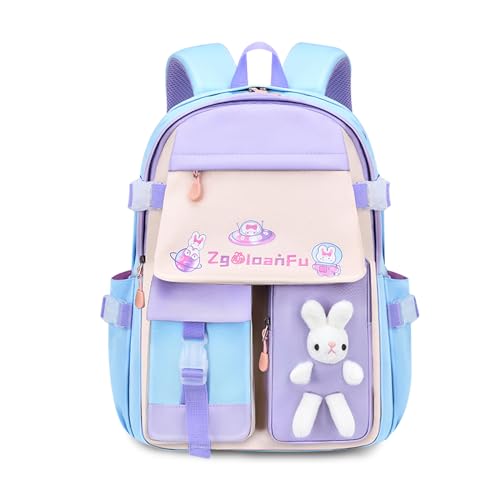 FANDARE Niedlich Kinderrucksack Kinder Rucksack Schulranzen Mädchen Junge Schulrucksack Büchertaschen Wasserdicht Leichtgewicht Schulranzen Schultertasche für Outdoor Reisen Schule DaypacksBlau Lila A FANDARE Niedlich Kinderrucksack Kinder Rucksack Schulranzen Mädchen Junge Schulrucksack Büchertaschen Wasserdicht Leichtgewicht Schulranzen Schultertasche für Outdoor Reisen Schule DaypacksBlau Lila A von FANDARE