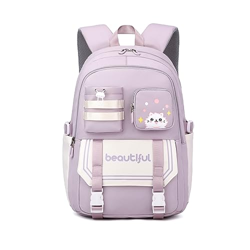 FANDARE Niedlich Kinderrucksack Schulranzen Mädchen Junge Schulrucksack Büchertaschen für Grund-, Mittel- und Oberschüler Rucksack Hochschule Schultertasche Reisen Schule Daypacks Lila FANDARE Niedlich Kinderrucksack Schulranzen Mädchen Junge Schulrucksack Büchertaschen für Grund-, Mittel- und Oberschüler Rucksack Hochschule Schultertasche Reisen Schule Daypacks Lila von FANDARE