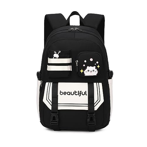 FANDARE Niedlich Kinderrucksack Schulranzen Mädchen Junge Schulrucksack Büchertaschen für Grund-, Mittel- und Oberschüler Rucksack Hochschule Schultertasche Reisen Schule Daypacks Schwarz FANDARE Niedlich Kinderrucksack Schulranzen Mädchen Junge Schulrucksack Büchertaschen für Grund-, Mittel- und Oberschüler Rucksack Hochschule Schultertasche Reisen Schule Daypacks Schwarz von FANDARE