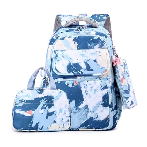 FANDARE Niedlich Kinderrucksack Schulranzen Mädchen Junge Schulrucksack mit Lunchpaket & Mäppchen Büchertaschen Rucksack Schultertasche für Outdoor Reisen Schule DaypacksDunkelblau FANDARE Niedlich Kinderrucksack Schulranzen Mädchen Junge Schulrucksack mit Lunchpaket & Mäppchen Büchertaschen Rucksack Schultertasche für Outdoor Reisen Schule DaypacksDunkelblau von FANDARE